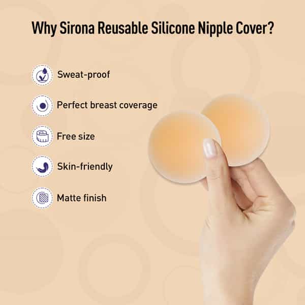 Sirona Reusable And Invisible Silicon Nipple Covers For Women | Adhesive Silicone Breast Pads