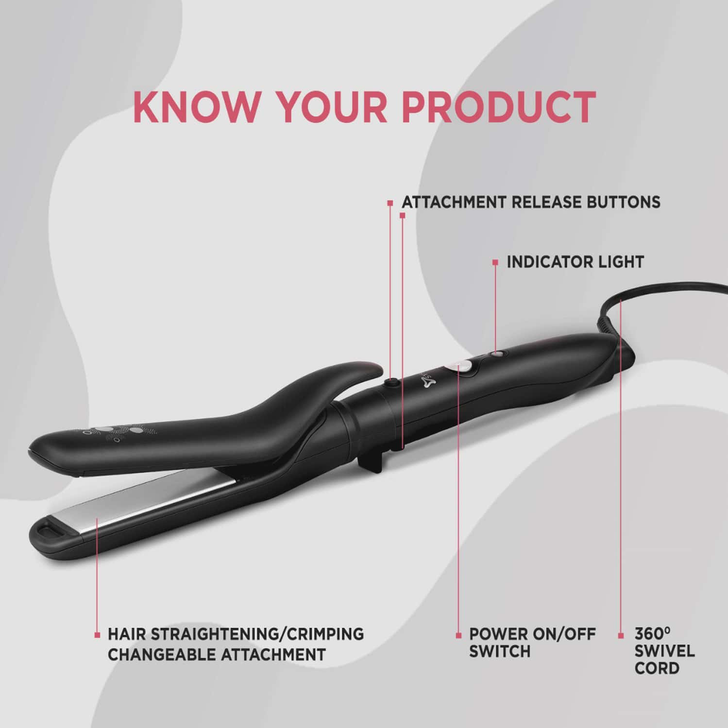 Buy SYSKA HS5000K HAIR STRAIGHTENER WITH 5IN 1 MULTISTYLING KIT