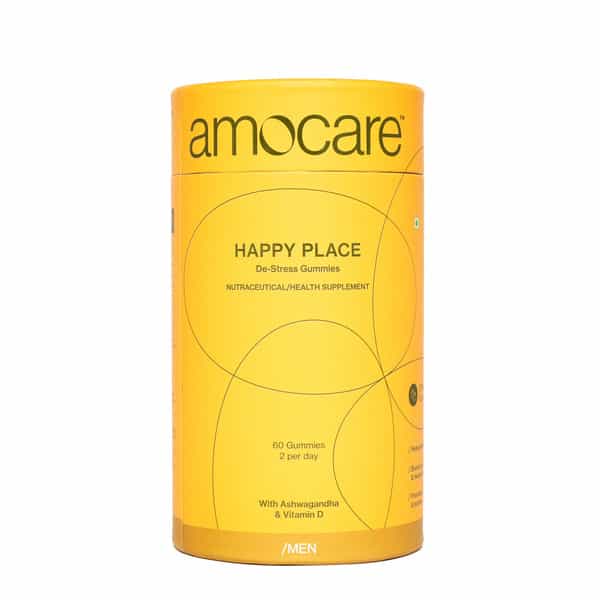 Amocare Vitamin D & Ashwagandha Gummies For Men | Helps Enhance Energy | Strength & Immunity - 60N