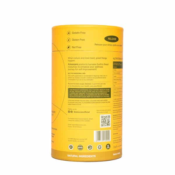 Amocare Vitamin D & Ashwagandha Gummies For Men | Helps Enhance Energy | Strength & Immunity - 60N