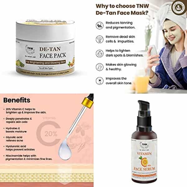 Tnw The Natural Wash De-Tan Face Pack & Vitamin C Face Serum