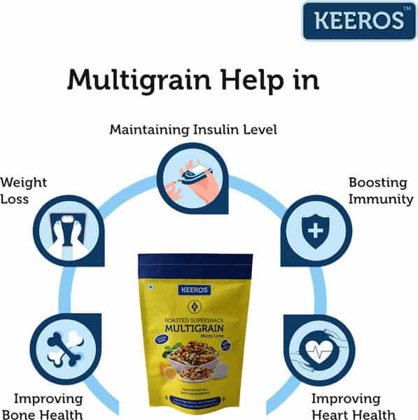 Keeros Multigrain Minty Lime Healthy & Diabetic Friendly Super Snack - Pack Of 2X200g