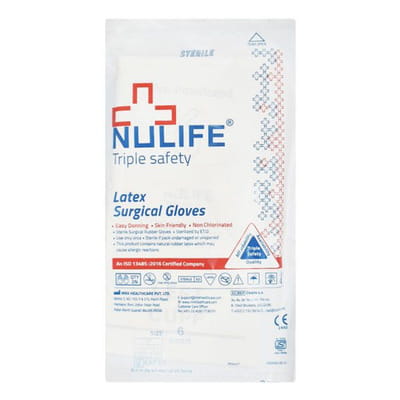 Buy NULIFE LATEX SURGICAL GLOVES 6(PAIR) Online Get Upto 60% OFF