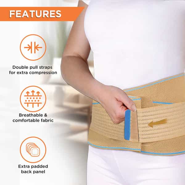 Vissco Sacro Lumbar Belt | Back Support For The Spine|Pain Solution For Back & Abdomen-Xxl (Beige)