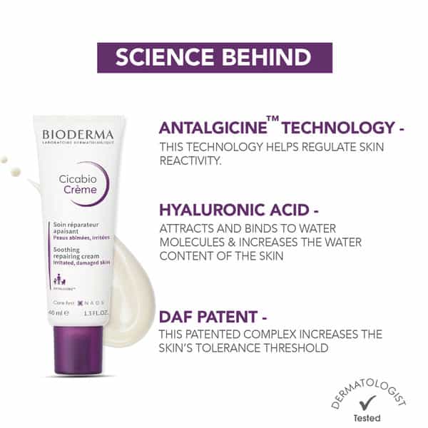 Bioderma Cicabio Creme Repairing Soothing Cream For Irritated Damaged Skin 40Ml
