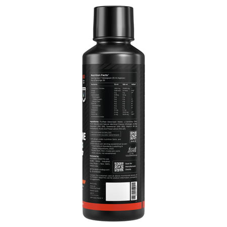 Nutrabay Pro Liquid L-Carnitine With Vitamin B5 - 450 Ml | Orange | 30 Servings