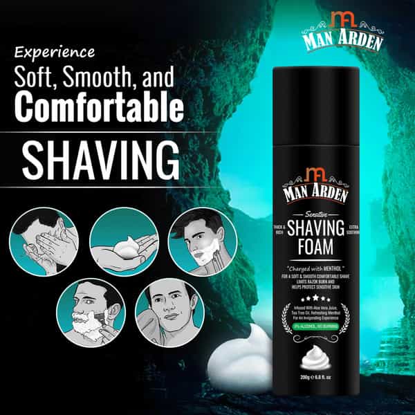 Man Arden Irresistible Face Grooming Kit For Men After Shave Balm(100Ml) + Shaving Foam (200G)