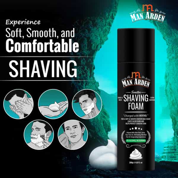 Man Arden Irresistible Face Grooming Kit For Men After Shave Balm(100Ml) + Shaving Foam (200G)