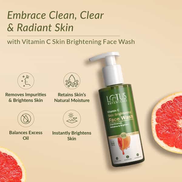 Lotus Botanicals Skin Brightening Vitamin C Face Wash 180Ml
