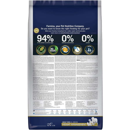Farmina N&D Pet Foods Quinoa Weight Management Dry Dog Food | Grain-Free | Adult Breed | 2.5- Kg