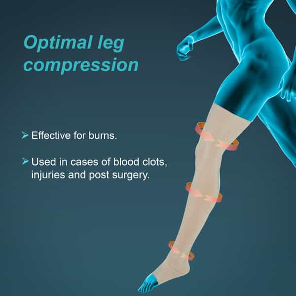 Tynor Medical Compression Stocking Thigh High Class 2 (Pair) Beige Xl Pack Of 2