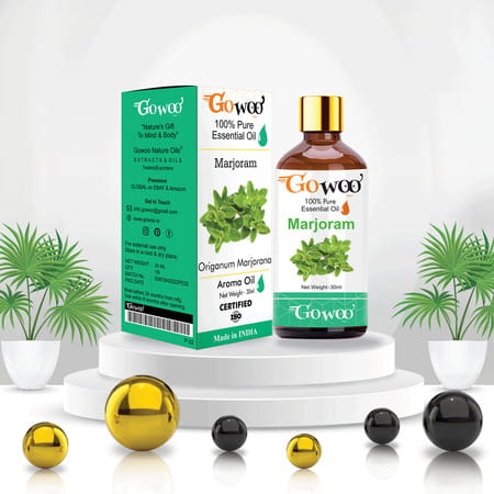 Go Woo 100% Pure Marjoram Oil Therapeutic Grade & Aromatherapy For Skin Care 30 Ml