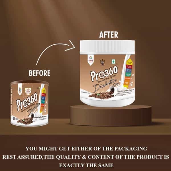 Pro360 Diabetic Roasted Coffee Nutritional Supplement Powder Tin Of 250 G