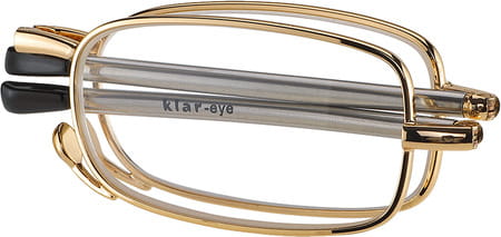 Klar Eye Folding Power Pocket Reading Glasses Men And Women Powers +0.75 To +3.50 +1 Power Gold