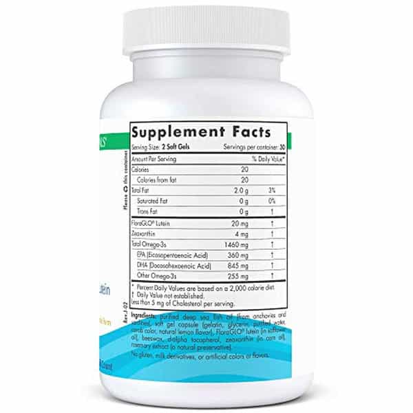 Nordic Naturals Omega Vision Support 1460 Mg Omega 3 Fish Oil Epa & Dha With Floraglo 60 Softgels