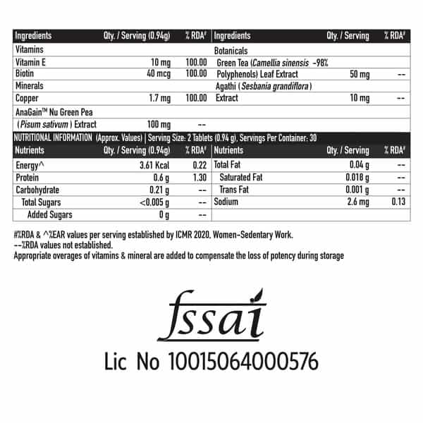 Truebasics Advanced Biotin With Clinically Researched Anagain - 60 Tablets
