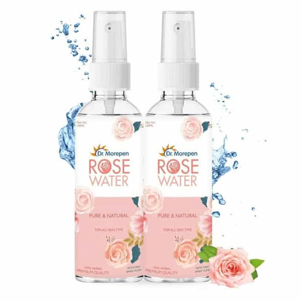 Dr. Morepen Pure & Natural Rose Water Spray For Face | Alcohol Free Toner - 100Ml Pack Of 2