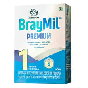 Braymil Premium 1 Infant Formula | Stage - 1 For 0 To 6 Months - 400 Gm (bag In Box)