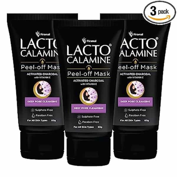 Lacto Calamine Face Peel Off Mask With Activated Charcoal & Vitamin E 60 G | Pack Of 3