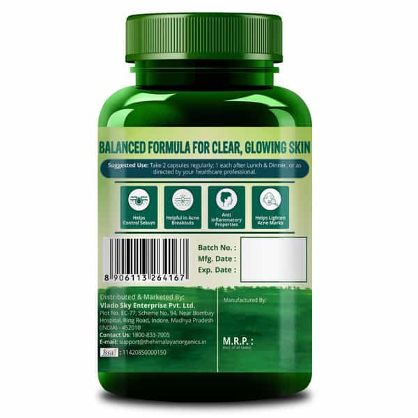 Himalayan Organics Anti Acne | Bottle | 120 Veg Capsules