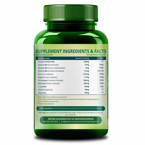 Himalayan Organics Anti Acne | Bottle | 120 Veg Capsules