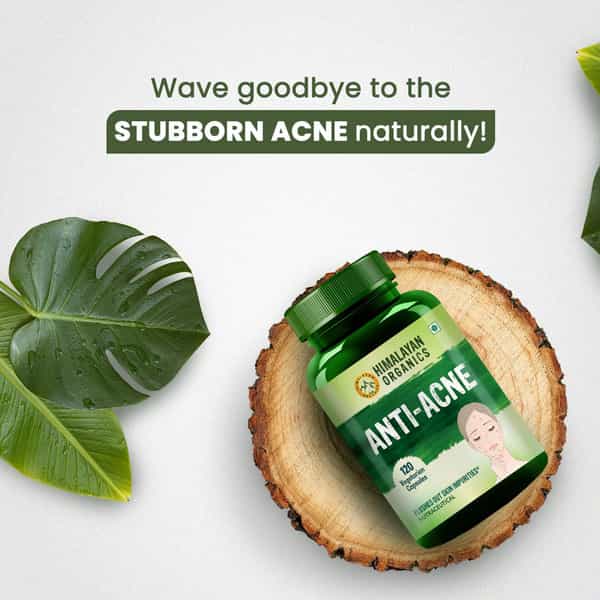 Himalayan Organics Anti Acne | Bottle | 120 Veg Capsules