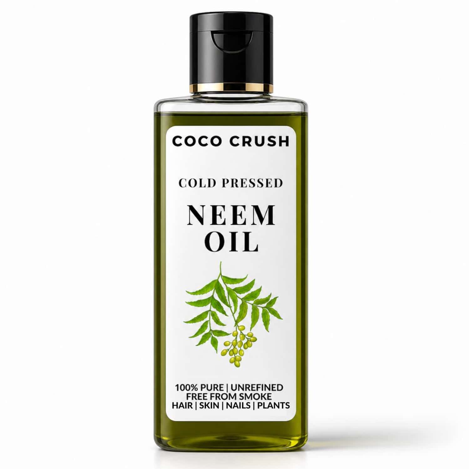 Coco Crush Neem Oil Cold-Pressed For Skin Care | Pimples & Scalp Treatment -100ml