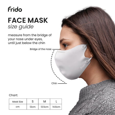 Frido Ultimate Pro Copper Mask|Metallic Gray|Nose Clip|Washable|Imported|Large Size (Pack Of 1)