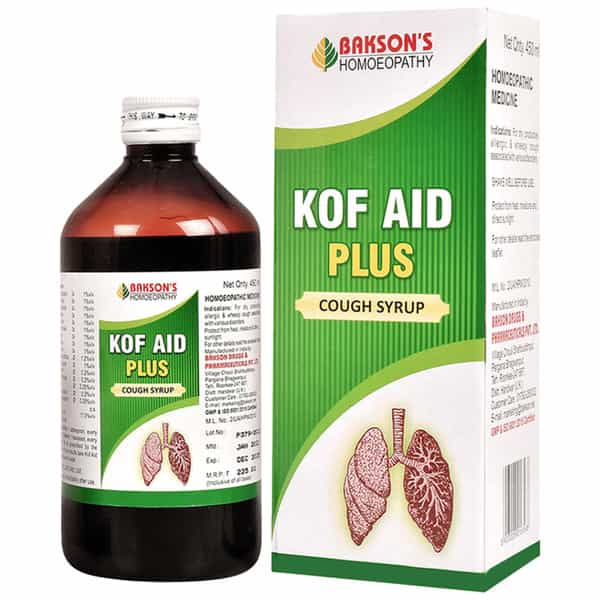 Dr Bakshi's Bakson Homoeopathy Kof Aid Plus Syrup 450 Ml