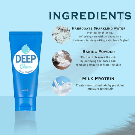 A'Pieu Deep Clean Foam Cleanser - 2ea - Korean Face Cleanser - Korean Skincare - 130ml