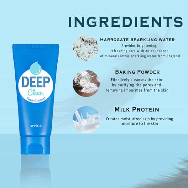 A'pieu Deep Clean Foam Cleanser - 2Ea - Korean Face Cleanser - Korean Skincare - 130Ml