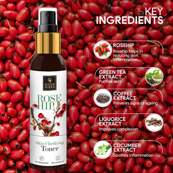 Good Vibes Skin Clarifying Toner - Rosehip - 120 Ml