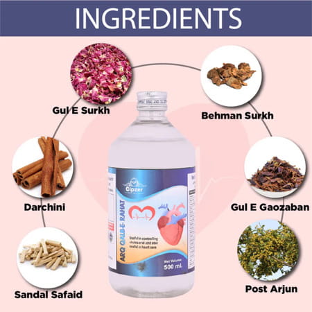 Cipzer Arq Qalb-E-Rahat 500ml | Herbal Tonic For Heart Health| Cholesterol & Circulation Support