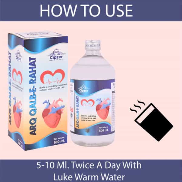 Cipzer Arq Qalb-E-Rahat 500Ml | Herbal Tonic For Heart Health| Cholesterol & Circulation Support