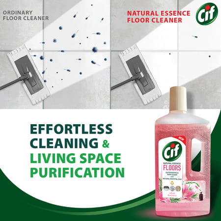 Cif Natural Essence Floor Cleaner For Tough Stains Lily & Rosemary Scent 997ml