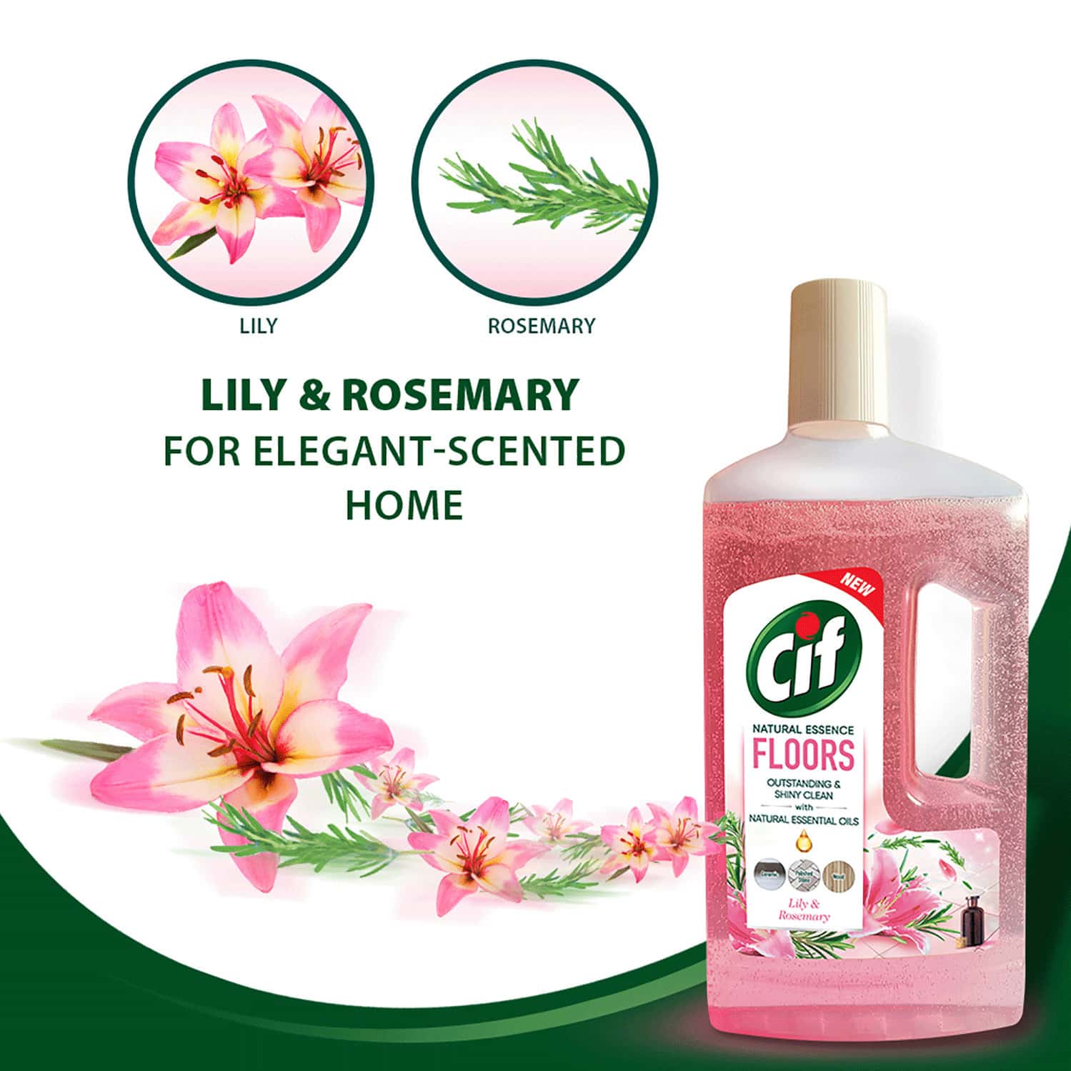 Buy CIF NATURAL ESSENCE FLOOR CLEANER FOR TOUGH STAINS LILY & ROSEMARY