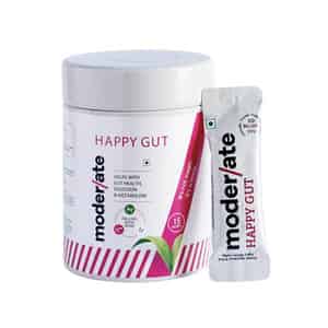Moderate Happy Gut Supplement |promotes Gut Health| 20 Billion Cfu, 9 Diverse Probiotics + Prebiotic