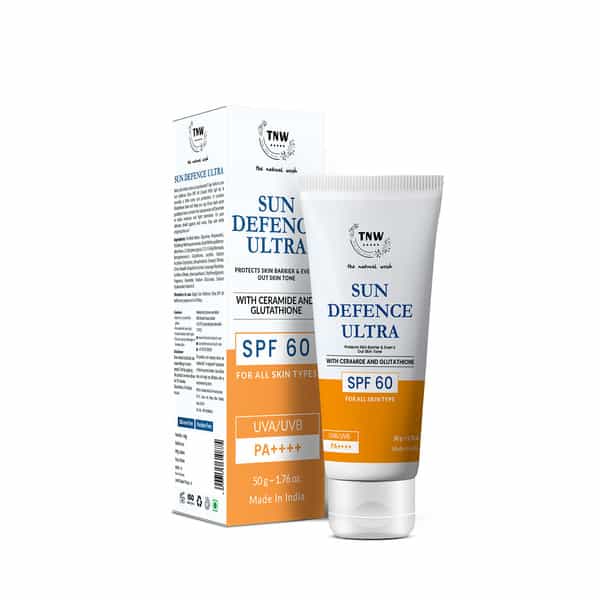 Tnw The Natural Wash Sun Defence Spf 60 Cream | Uva/Uvb Protection & No White Cast 50 Gm
