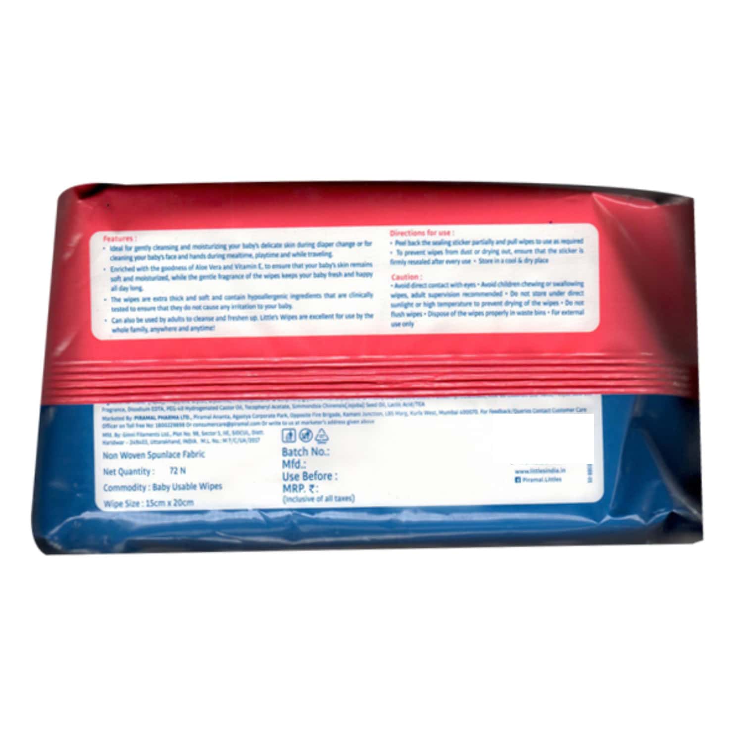 Buy LITTLES SOFT CLEANSING BABY WIPES 72 COUNT Online Get Upto