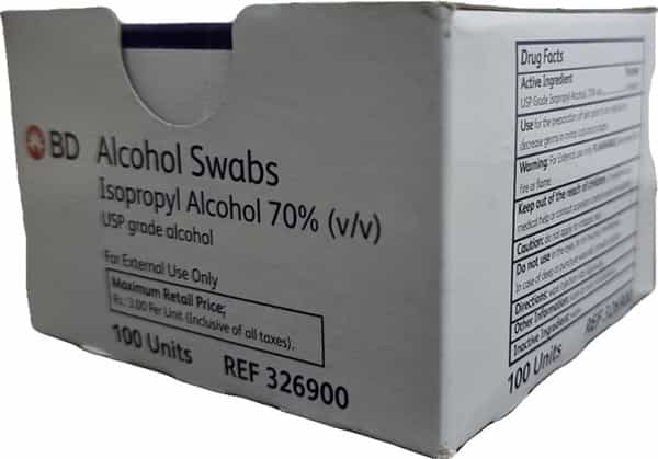 BD Alcohol Swabs 100BX