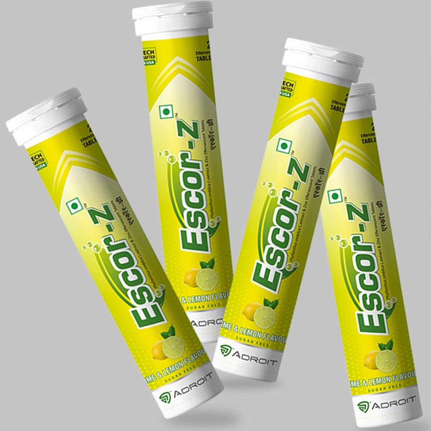 Buy ESCORZ EFFERVESCENT TABLETS LIME & LEMON FLAVOR 20 TABLETS