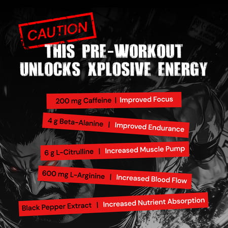 Nutrabay Ragex Pre Workout Supplement Powder - 180g (15 Sachets) | Orange | 200mg Caffeine
