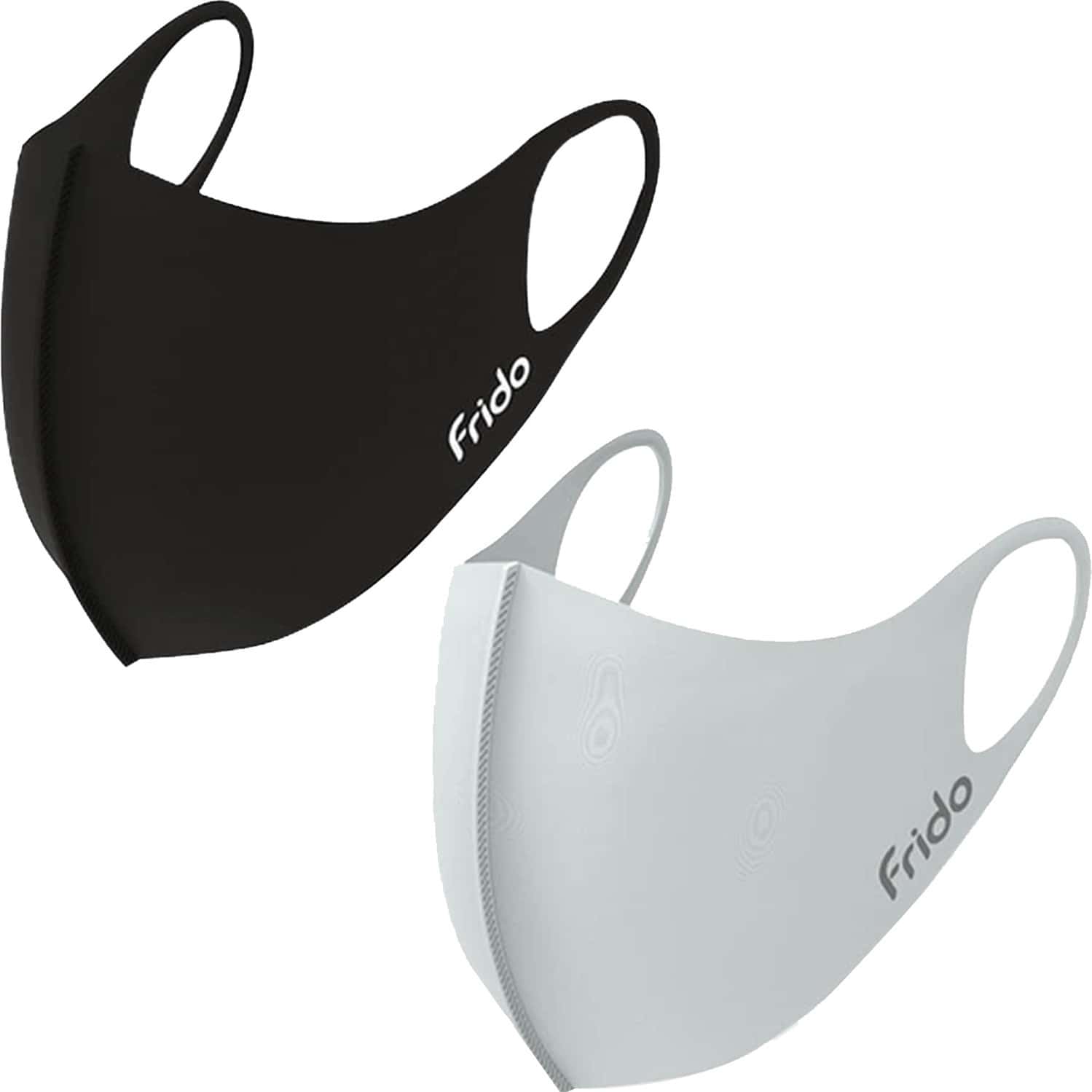 Frido Ultra Comfortable Silver+ Unisex 1 Gray + 1 Black Face Mask Combo|Large Size|Reusable|Imported