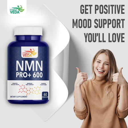 Fitnessveda Nmn Pro+ 600mg 99.9% Ultra Pure | Cellular Repair | Boost Nad+ Energy Levels