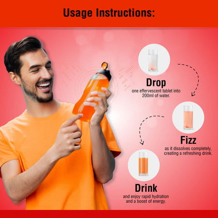 Sportfit Effervescent Electrolyte Tablet - Sugar-Free Hydration | 5X Electrolytes - Orange - 20N