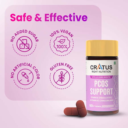Cratus Nutrition Pcos Tablets Hormonal Balancing & Fertility Support For Pcos Management 300 Tablets