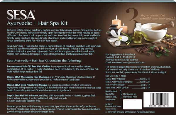 Sesa Ayurvedic+ Diy Premium Hair Spa Kit For Complete Deep Conditioning