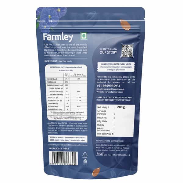 Farmley Flax Seeds Rich In Protein 400G (200G X 2 )