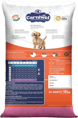 Carniwel Fresh Chicken Puppy Dry Dog Food 10 Kg | Natural Ingredients For Healthy Skin & Coat
