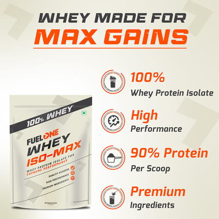 Fuel One Whey Iso - Max (Unflavoured | 1Kg / 2.2Lbs) | Whey Protein Isolate | 31G Protein